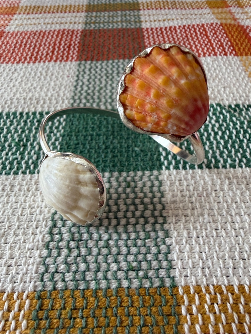 Sunrise Shell Hawaiian Cuff Bracelet - Sterling Silver Cuff